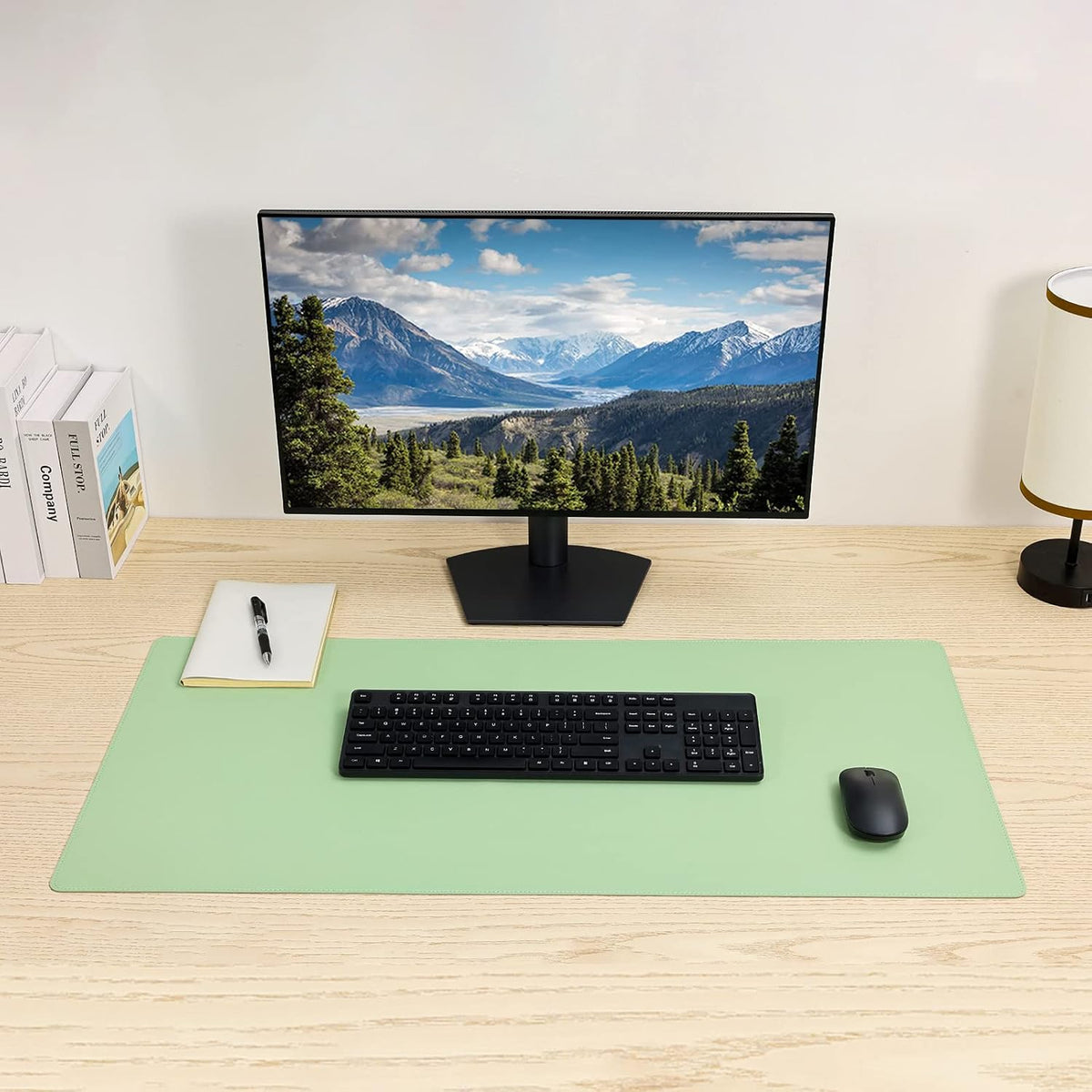 Desk Pad Blotter, 36x17 in Large PU Leather Mouse Pad,Waterproof Non-Slip Writing Desktop Protector Mat,Office Desk Accessory,Brown