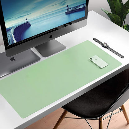 Desk Pad Blotter, 36x17 in Large PU Leather Mouse Pad,Waterproof Non-Slip Writing Desktop Protector Mat,Office Desk Accessory,Brown