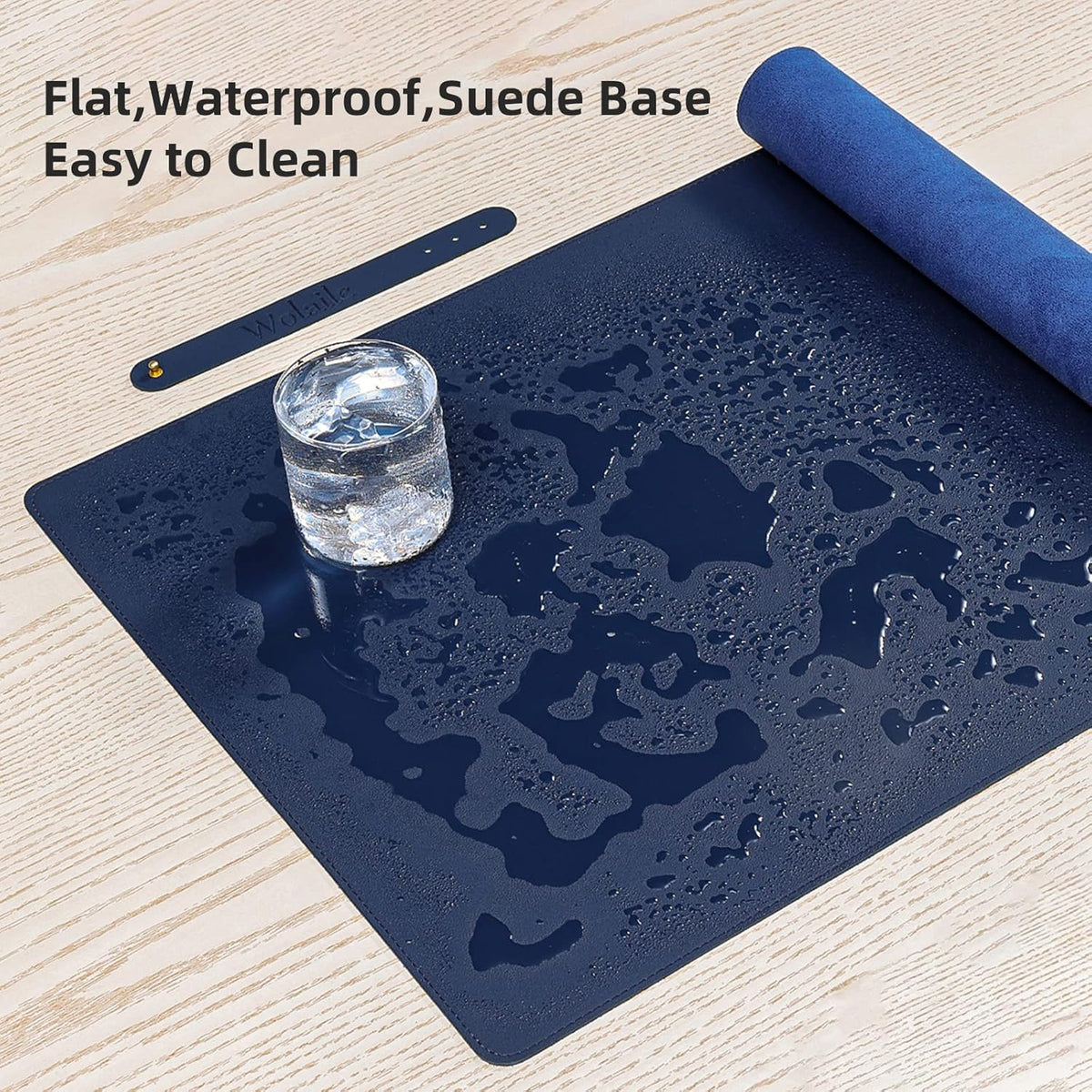 Desk Pad Blotter, 36x17 in Large PU Leather Mouse Pad,Waterproof Non-Slip Writing Desktop Protector Mat,Office Desk Accessory,Brown