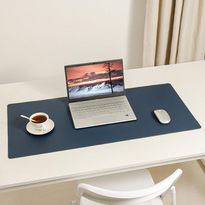 Desk Pad Blotter, 36x17 in Large PU Leather Mouse Pad,Waterproof Non-Slip Writing Desktop Protector Mat,Office Desk Accessory,Brown