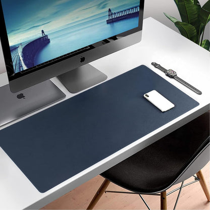 Desk Pad Blotter, 36x17 in Large PU Leather Mouse Pad,Waterproof Non-Slip Writing Desktop Protector Mat,Office Desk Accessory,Brown