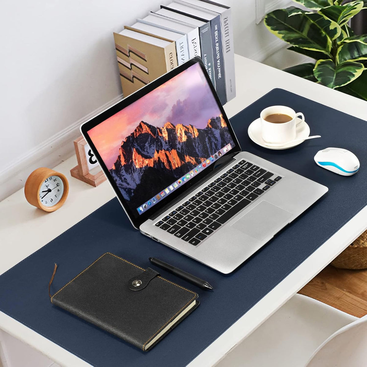 Desk Pad Blotter, 36x17 in Large PU Leather Mouse Pad,Waterproof Non-Slip Writing Desktop Protector Mat,Office Desk Accessory,Brown