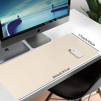 Desk Pad Blotter, 36x17 in Large PU Leather Mouse Pad,Waterproof Non-Slip Writing Desktop Protector Mat,Office Desk Accessory,Brown