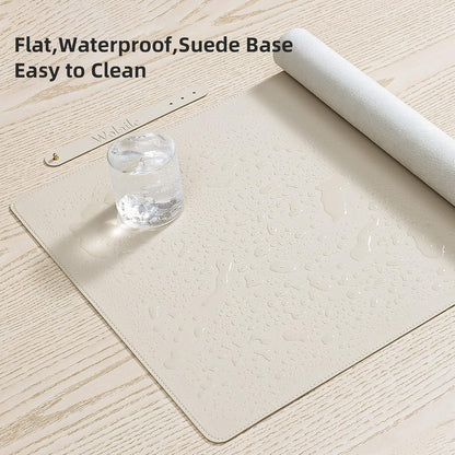 Desk Pad Blotter, 36x17 in Large PU Leather Mouse Pad,Waterproof Non-Slip Writing Desktop Protector Mat,Office Desk Accessory,Brown