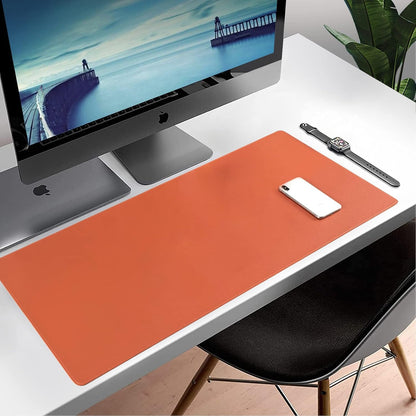 Desk Pad Blotter, 36x17 in Large PU Leather Mouse Pad,Waterproof Non-Slip Writing Desktop Protector Mat,Office Desk Accessory,Brown