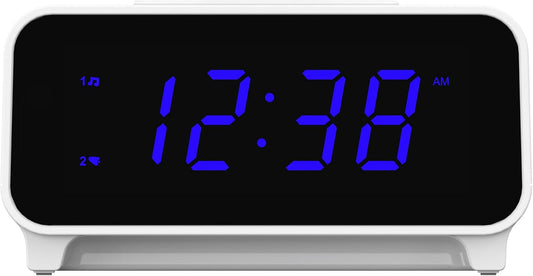 SmartSet Dual Alarm Clock Radio with PLL AM/FM, Auto Time Setting, Sleep Timer, Snooze, 20 Presets, Easy-to-Read 0.9-inch Blue Dimmable LED Display, CKS1500