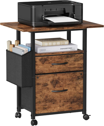 2 Drawer File Cabinet 24''W, Mobile Filing Cabinet, Printer Stand