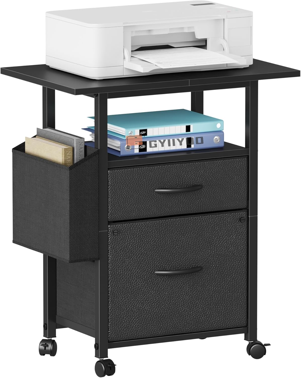 2 Drawer File Cabinet 24''W, Mobile Filing Cabinet, Printer Stand