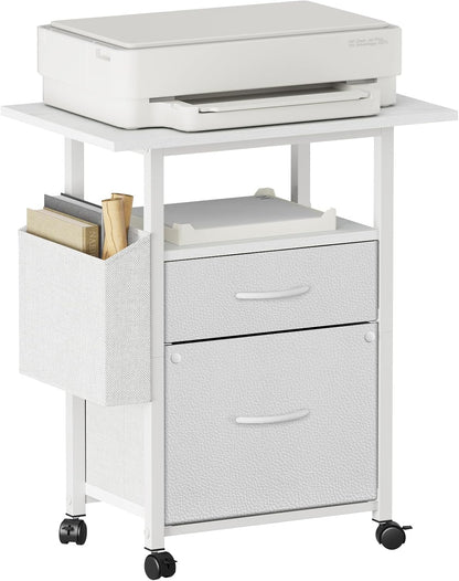 2 Drawer File Cabinet 24''W, Mobile Filing Cabinet, Printer Stand