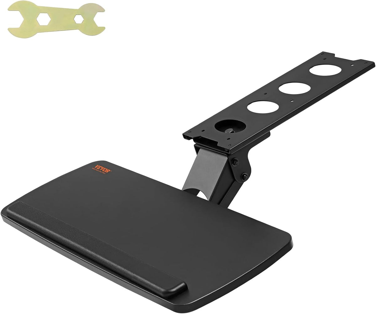 Under-Desk Keyboard Tray, Adjustable for Height and Tilt, Slide-Out Design, Spacious 25x9.8 Inch Surface, Ideal for Home and Office Use