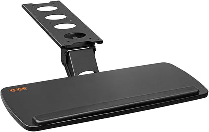 Under-Desk Keyboard Tray, Adjustable for Height and Tilt, Slide-Out Design, Spacious 25x9.8 Inch Surface, Ideal for Home and Office Use