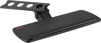Under-Desk Keyboard Tray, Adjustable for Height and Tilt, Slide-Out Design, Spacious 25x9.8 Inch Surface, Ideal for Home and Office Use
