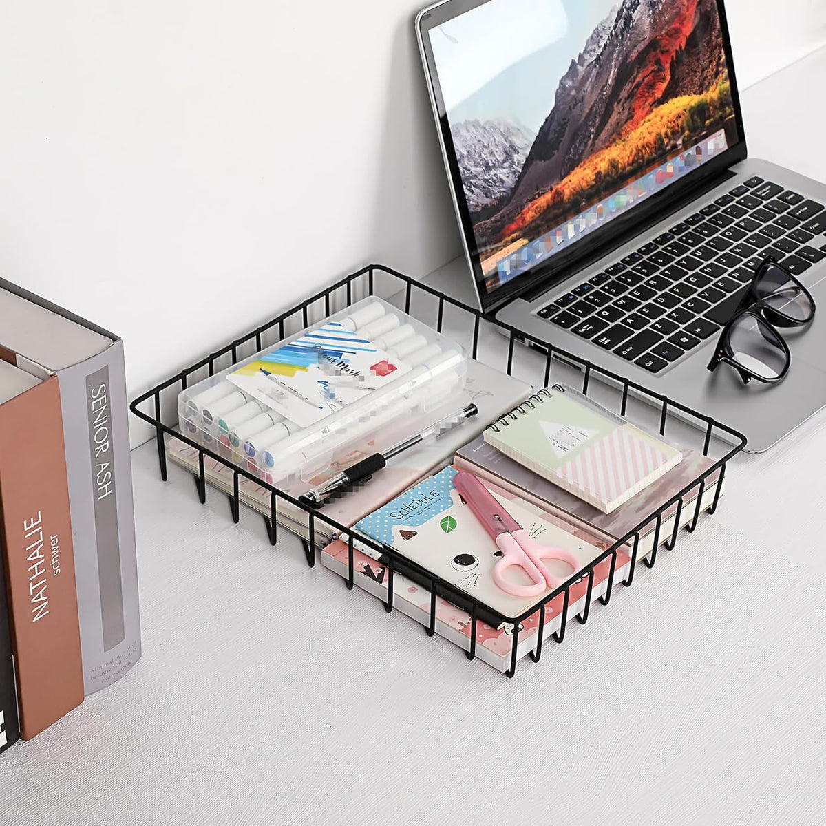 Multipurpose A4 File Tray Wire Desk Tray Organizer, Gold