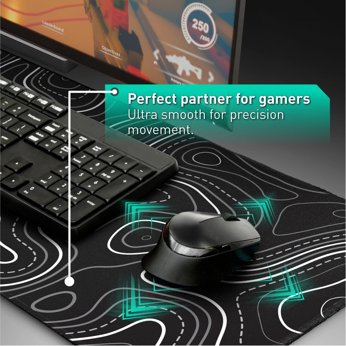Excel Cheat Sheet Desk Pad | Excel Shortcut Keys Mouse Pad | Extended Large XL Gaming Mousepad | PC Office Spreadsheet Keyboard Mat | Non-Slip Stitched Edge