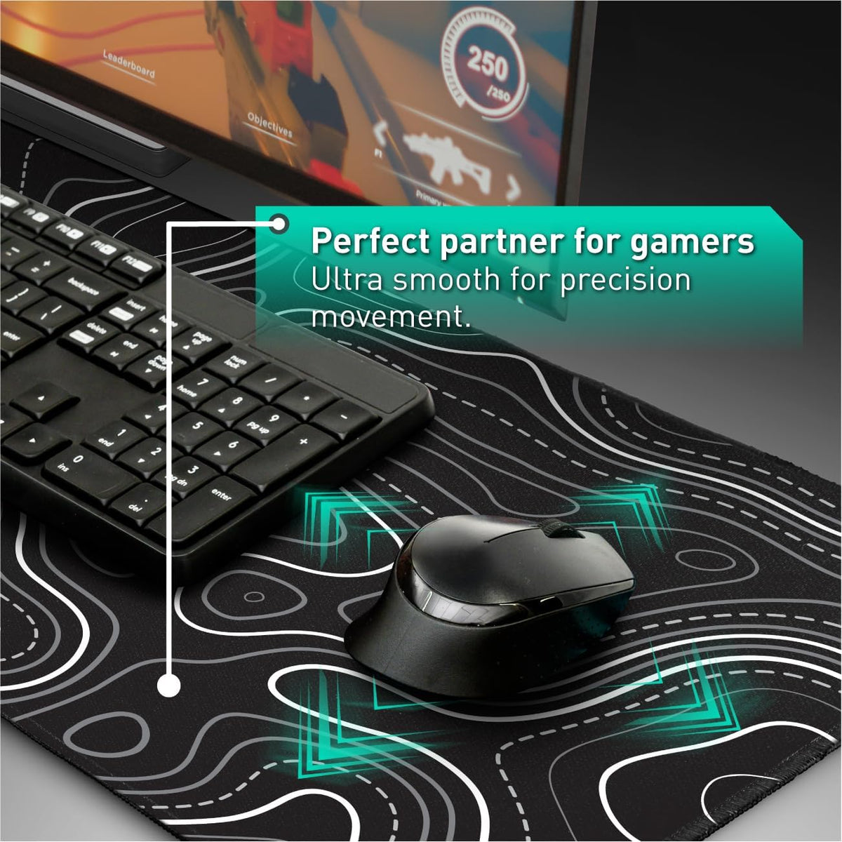 Excel Cheat Sheet Desk Pad | Excel Shortcut Keys Mouse Pad | Extended Large XL Gaming Mousepad | PC Office Spreadsheet Keyboard Mat | Non-Slip Stitched Edge