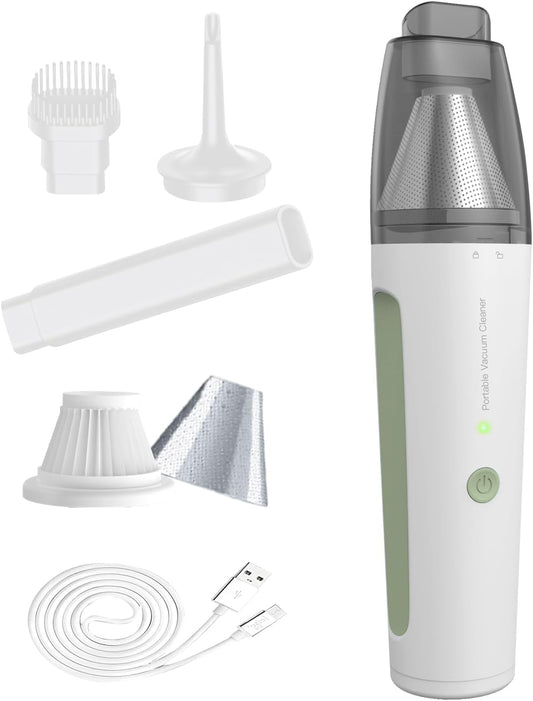 Cordless Handheld Vacuum Cleaner, Mini Car Vacuum with PowerfulSuction, 1800mAh high-CapacitybatteryPortable Dust Collector Pearl White