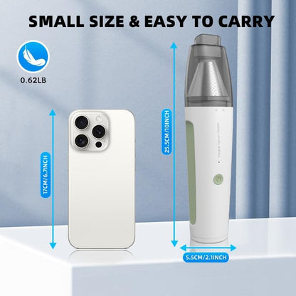 Cordless Handheld Vacuum Cleaner, Mini Car Vacuum with PowerfulSuction, 1800mAh high-CapacitybatteryPortable Dust Collector Pearl White