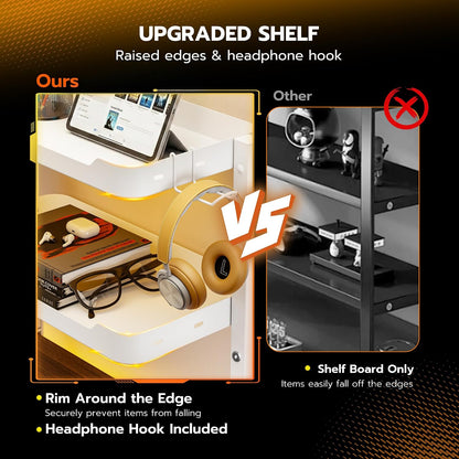 2-Tier 16 inch Clamp On Desk Shelf, Above or Under Desk Storage