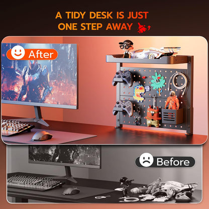 2-Tier 16 inch Clamp On Desk Shelf, Above or Under Desk Storage