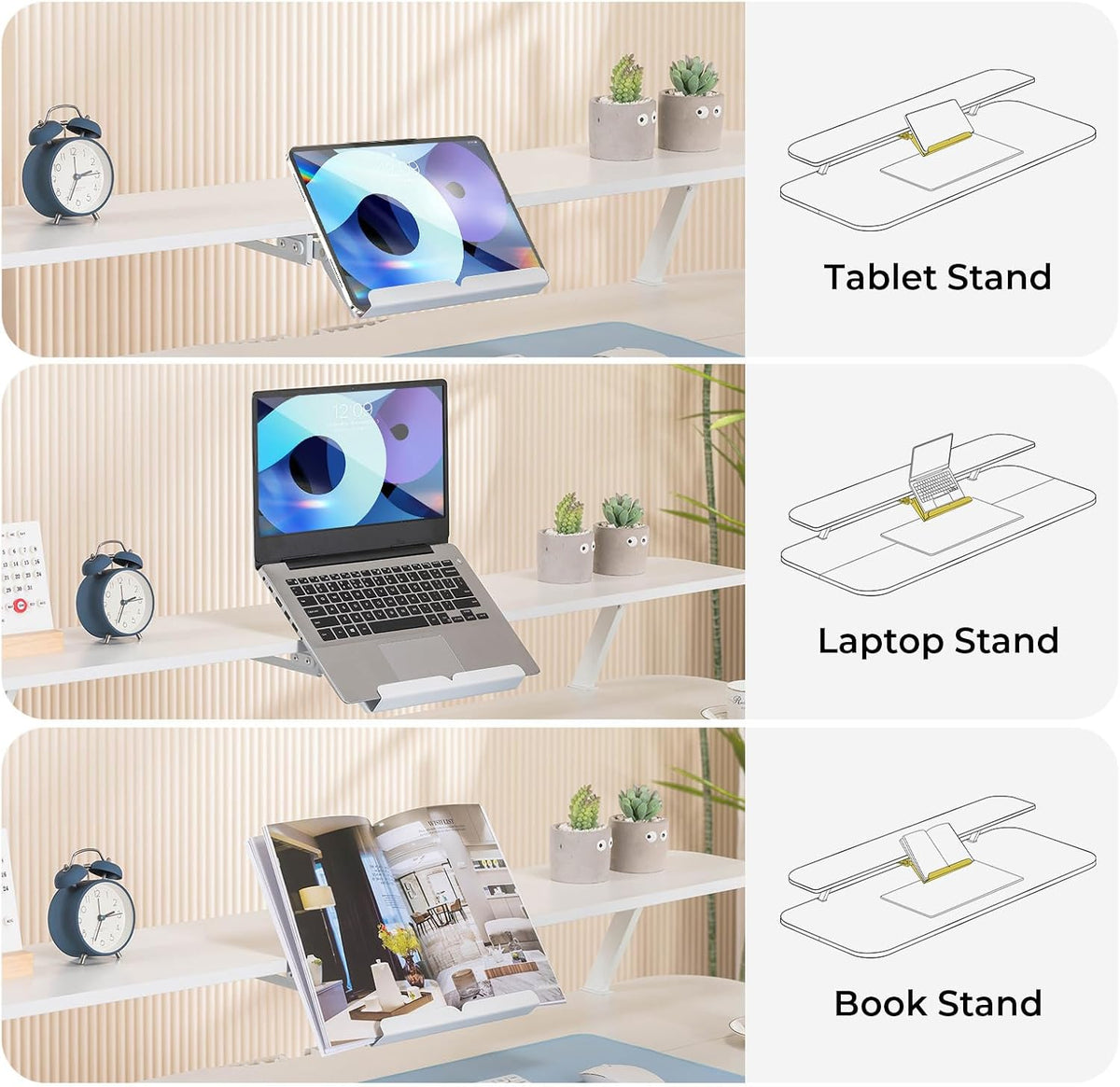 Electric Standing Desk with Drawers, 48 x 24'' Sit Stand up Desk with Monitor Stand, Laptop Stand, Height Adjustable Ergonomic Home Office Computer Desk with Memory Preset Controller