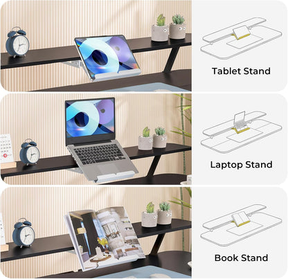 Electric Standing Desk with Drawers, 48 x 24'' Sit Stand up Desk with Monitor Stand, Laptop Stand, Height Adjustable Ergonomic Home Office Computer Desk with Memory Preset Controller