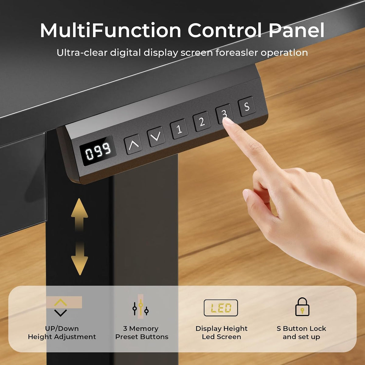 Electric Standing Desk with Drawers, 48 x 24'' Sit Stand up Desk with Monitor Stand, Laptop Stand, Height Adjustable Ergonomic Home Office Computer Desk with Memory Preset Controller