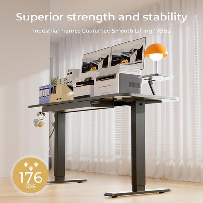 Electric Standing Desk with Drawers, 48 x 24'' Sit Stand up Desk with Monitor Stand, Laptop Stand, Height Adjustable Ergonomic Home Office Computer Desk with Memory Preset Controller