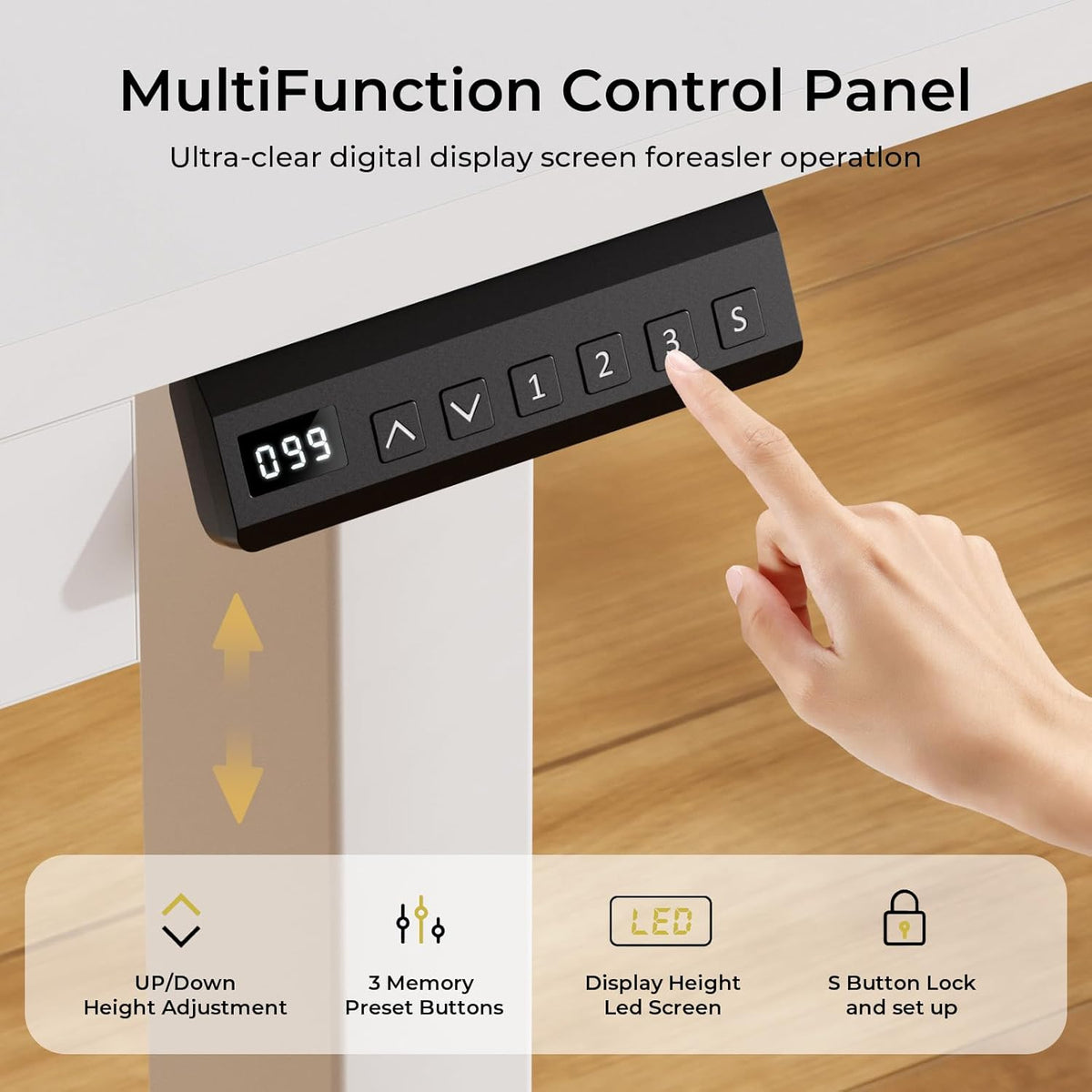 Electric Standing Desk with Drawers, 48 x 24'' Sit Stand up Desk with Monitor Stand, Laptop Stand, Height Adjustable Ergonomic Home Office Computer Desk with Memory Preset Controller