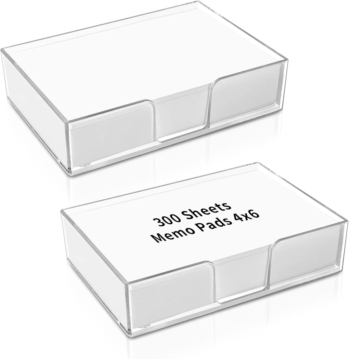 600 Sheets 4x6 Memo Holder Desk Notepad Tray Pad Paper Non Sticky Memo Pads 4x6 Acrylic Notepad Holder Note Memo for Desk School Organization Planning（Internal Size: 3.97 × 5.78 Inch）