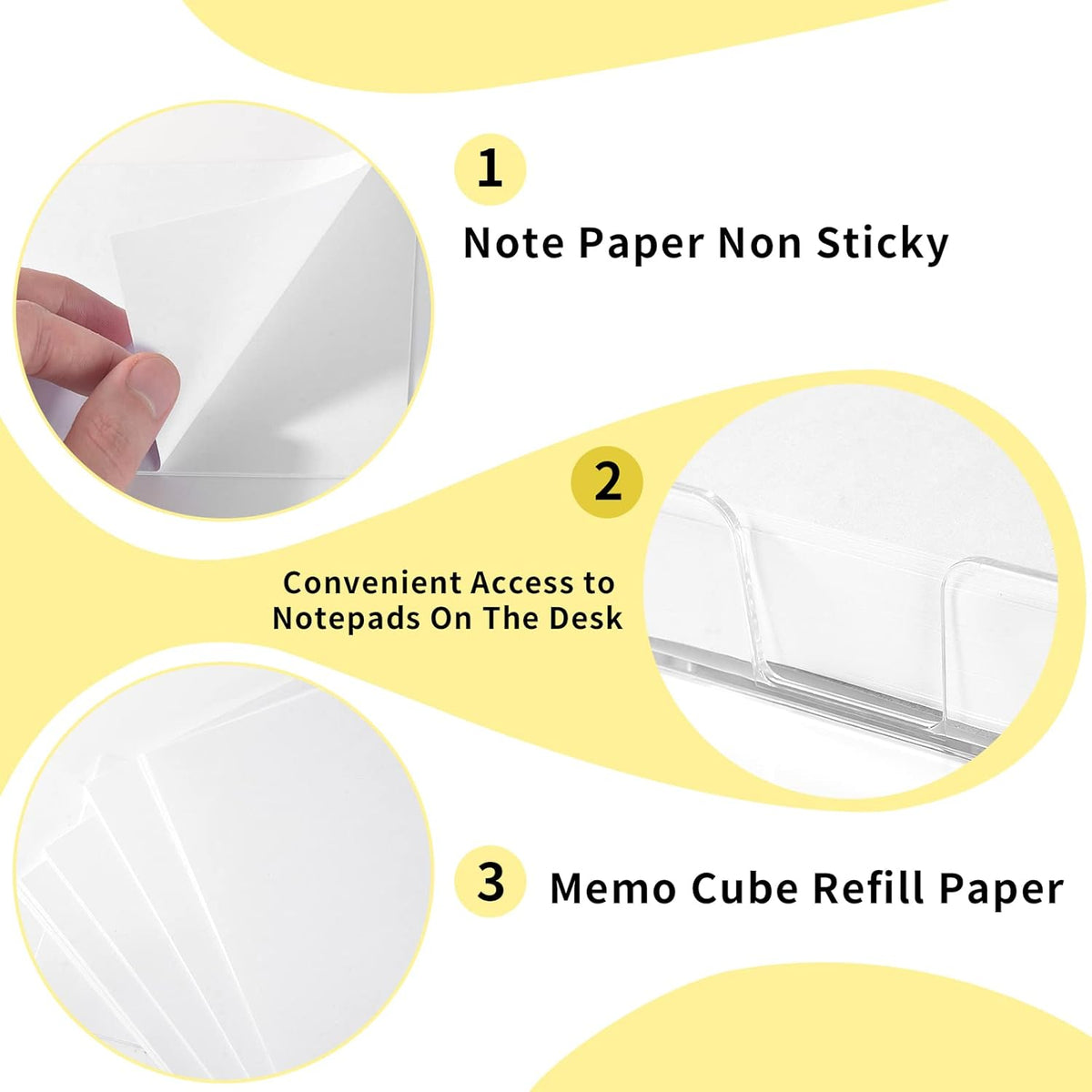 600 Sheets 4x6 Memo Holder Desk Notepad Tray Pad Paper Non Sticky Memo Pads 4x6 Acrylic Notepad Holder Note Memo for Desk School Organization Planning（Internal Size: 3.97 × 5.78 Inch）