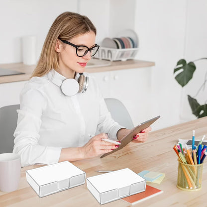 600 Sheets 4x6 Memo Holder Desk Notepad Tray Pad Paper Non Sticky Memo Pads 4x6 Acrylic Notepad Holder Note Memo for Desk School Organization Planning（Internal Size: 3.97 × 5.78 Inch）