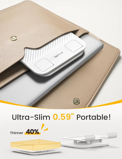 Adjustable iPad Stand for Desk, Ultra-Slim Foldable, 360° Rotation