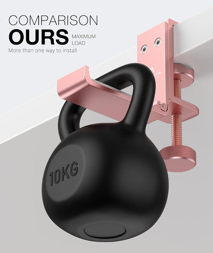 New Foldable Headphone Stand Hanger Holder Aluminum Headset Soundbar Stand Clamp Hook Under Desk Space Save Mount, Universal Fit Gaming Headphones, Black
