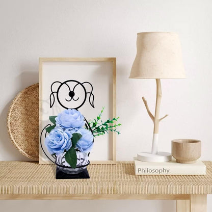 Desktop Cat Planter Propagation Station, Glass Vase Metal Stand