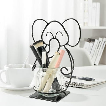 Desktop Cat Planter Propagation Station, Glass Vase Metal Stand