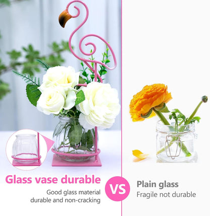 Desktop Cat Planter Propagation Station, Glass Vase Metal Stand