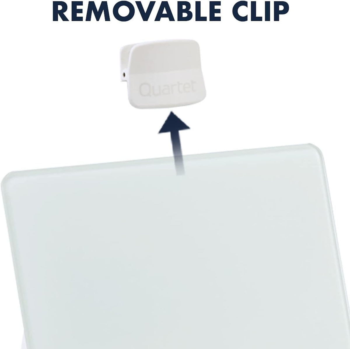 Dry Erase White Board 9"W x 11"H Desktop Glass Pad with Removable Clip and Marker, White (GDE119)