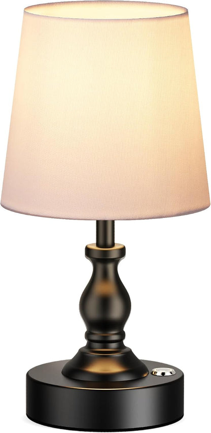 Mini Cordless LED Table Lamp, 5200mAh Rechargeable Battery Operated Lamp, 3-Level Brightness, Touch Dimmable Desk Lamp, Bedside Night Light for Patio Camping Restaurant Home, Antique Brass