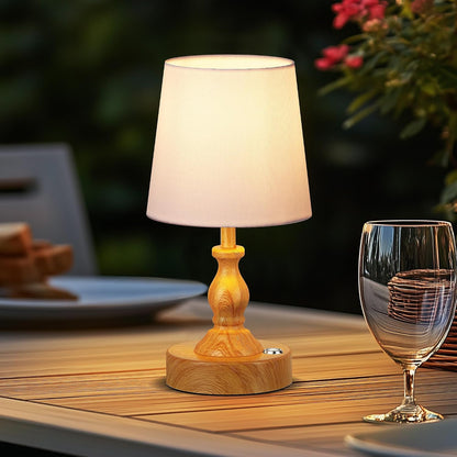 Mini Cordless LED Table Lamp, 5200mAh Rechargeable Battery Operated Lamp, 3-Level Brightness, Touch Dimmable Desk Lamp, Bedside Night Light for Patio Camping Restaurant Home, Antique Brass