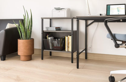 Safco Onyx Mesh Letter-Size Desktop Tub Filer, Durable Steel Mesh Construction, Collapsible For Compact Storage, Integrated Handles, Silver
