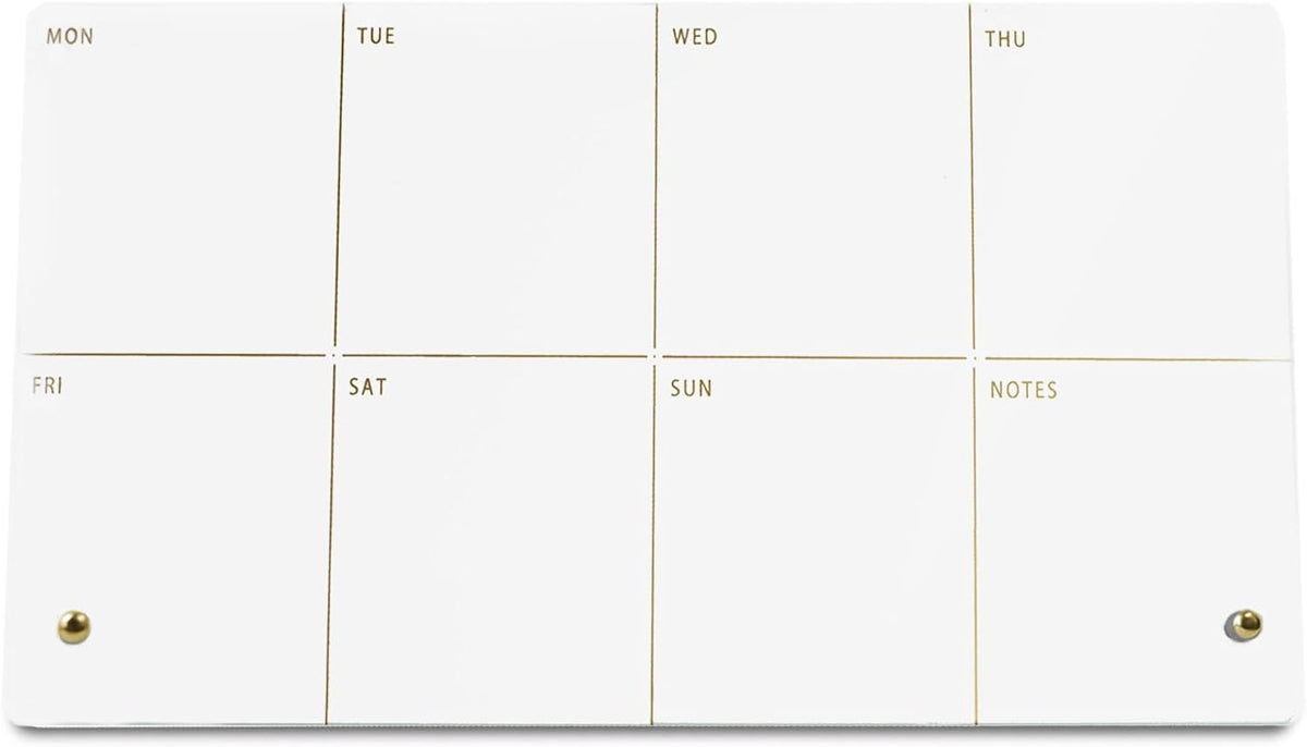 Weekly Planner Dry Erase Board for Desk,Acrylic Desktop Weekly Planner Whiteboard with Stand,12"X6"-Small, Dry Erase Weekly to Do List White Board for Home Office School-ZMZL-W-1530