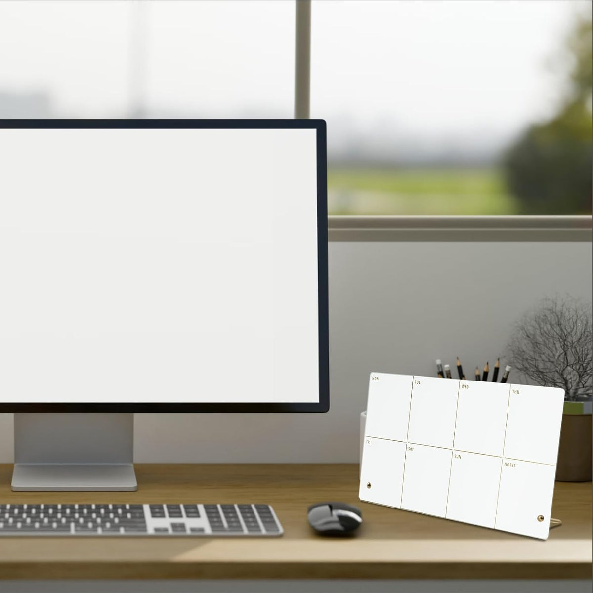 Weekly Planner Dry Erase Board for Desk,Acrylic Desktop Weekly Planner Whiteboard with Stand,12"X6"-Small, Dry Erase Weekly to Do List White Board for Home Office School-ZMZL-W-1530