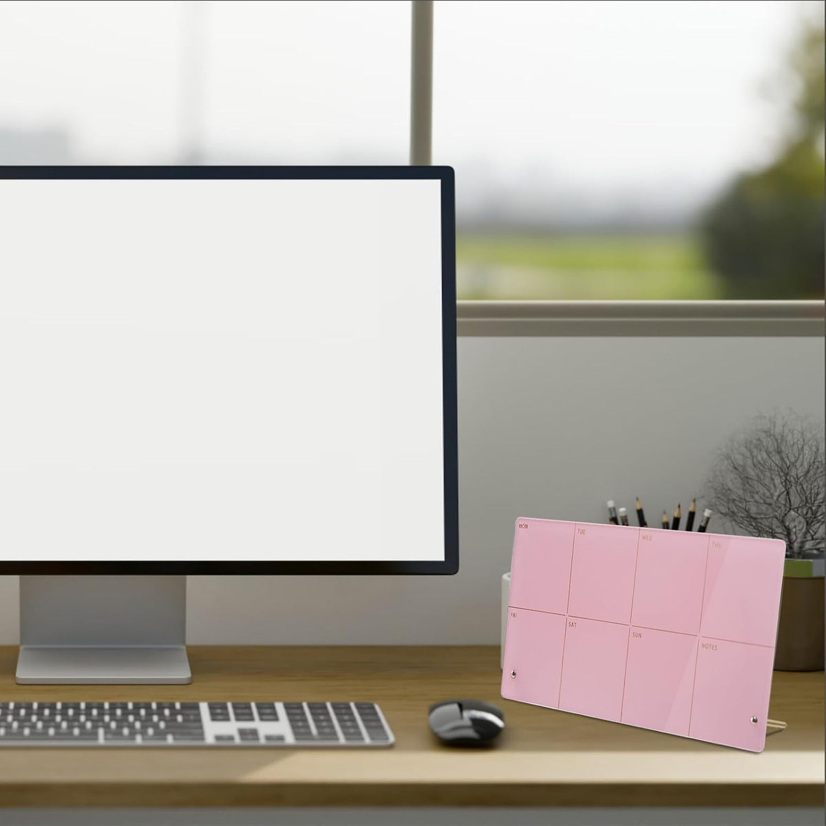 Weekly Planner Dry Erase Board for Desk,Acrylic Desktop Weekly Planner Whiteboard with Stand,12"X6"-Small, Dry Erase Weekly to Do List White Board for Home Office School-ZMZL-W-1530