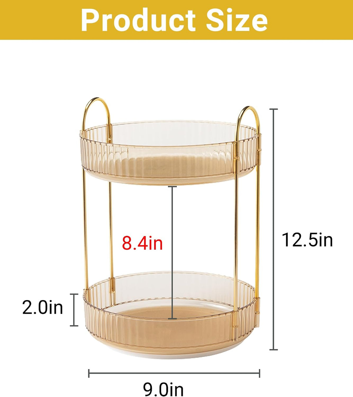 360 Rotating Makeup Organizer for Vanity,2 Tier Large Capacity Skincare Organizers,Bathroom Counter Organizer, Spinning Perfume Organizer & Vanity Organizer (Green-2 Tier)