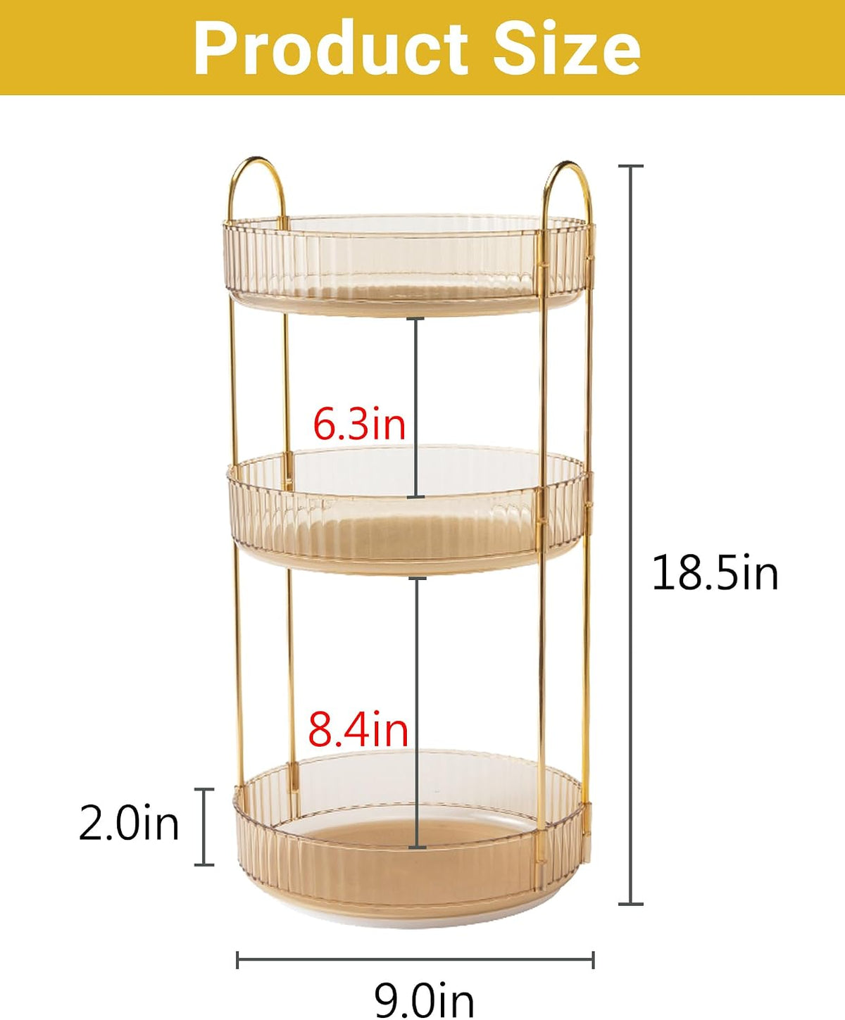 360 Rotating Makeup Organizer for Vanity,2 Tier Large Capacity Skincare Organizers,Bathroom Counter Organizer, Spinning Perfume Organizer & Vanity Organizer (Green-2 Tier)
