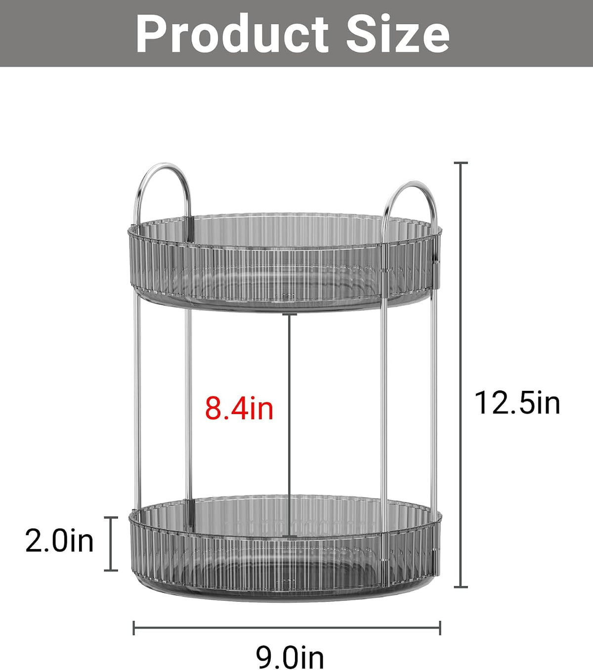 360 Rotating Makeup Organizer for Vanity,2 Tier Large Capacity Skincare Organizers,Bathroom Counter Organizer, Spinning Perfume Organizer & Vanity Organizer (Green-2 Tier)