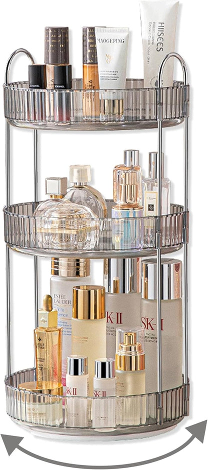 360 Rotating Makeup Organizer for Vanity,2 Tier Large Capacity Skincare Organizers,Bathroom Counter Organizer, Spinning Perfume Organizer & Vanity Organizer (Green-2 Tier)
