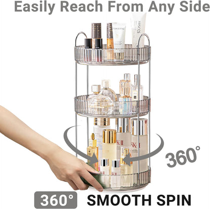 360 Rotating Makeup Organizer for Vanity,2 Tier Large Capacity Skincare Organizers,Bathroom Counter Organizer, Spinning Perfume Organizer & Vanity Organizer (Green-2 Tier)