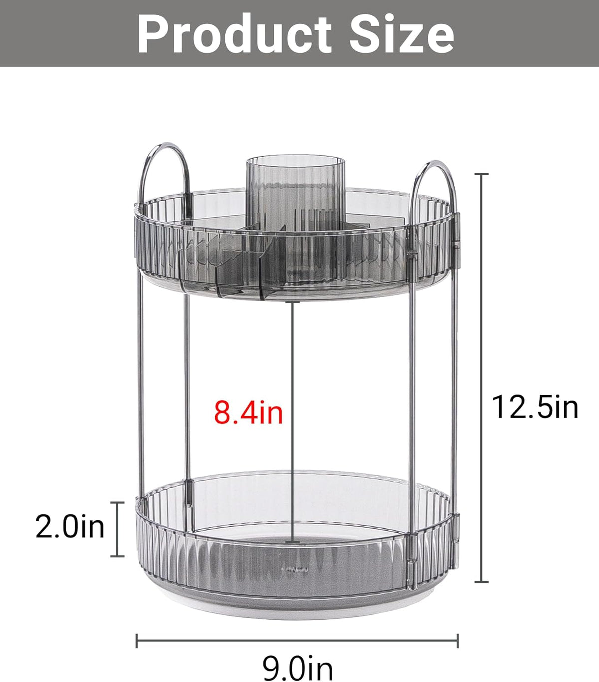 360 Rotating Makeup Organizer for Vanity,2 Tier Large Capacity Skincare Organizers,Bathroom Counter Organizer, Spinning Perfume Organizer & Vanity Organizer (Green-2 Tier)