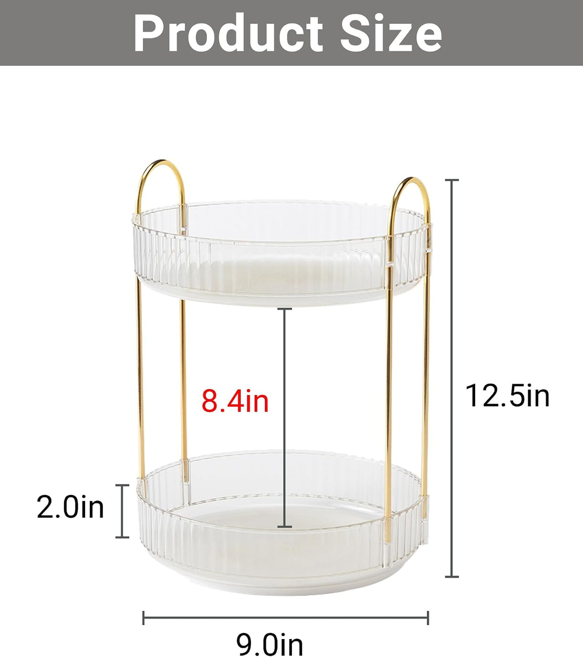 360 Rotating Makeup Organizer for Vanity,2 Tier Large Capacity Skincare Organizers,Bathroom Counter Organizer, Spinning Perfume Organizer & Vanity Organizer (Green-2 Tier)